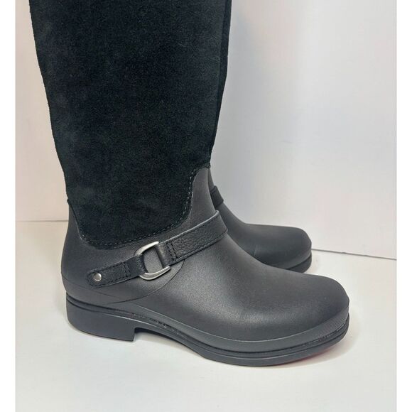 Crocs Paisley Suede Rubber Women Knee High Long Boots Winter Comfy Durable Pink - Picture 4 of 13